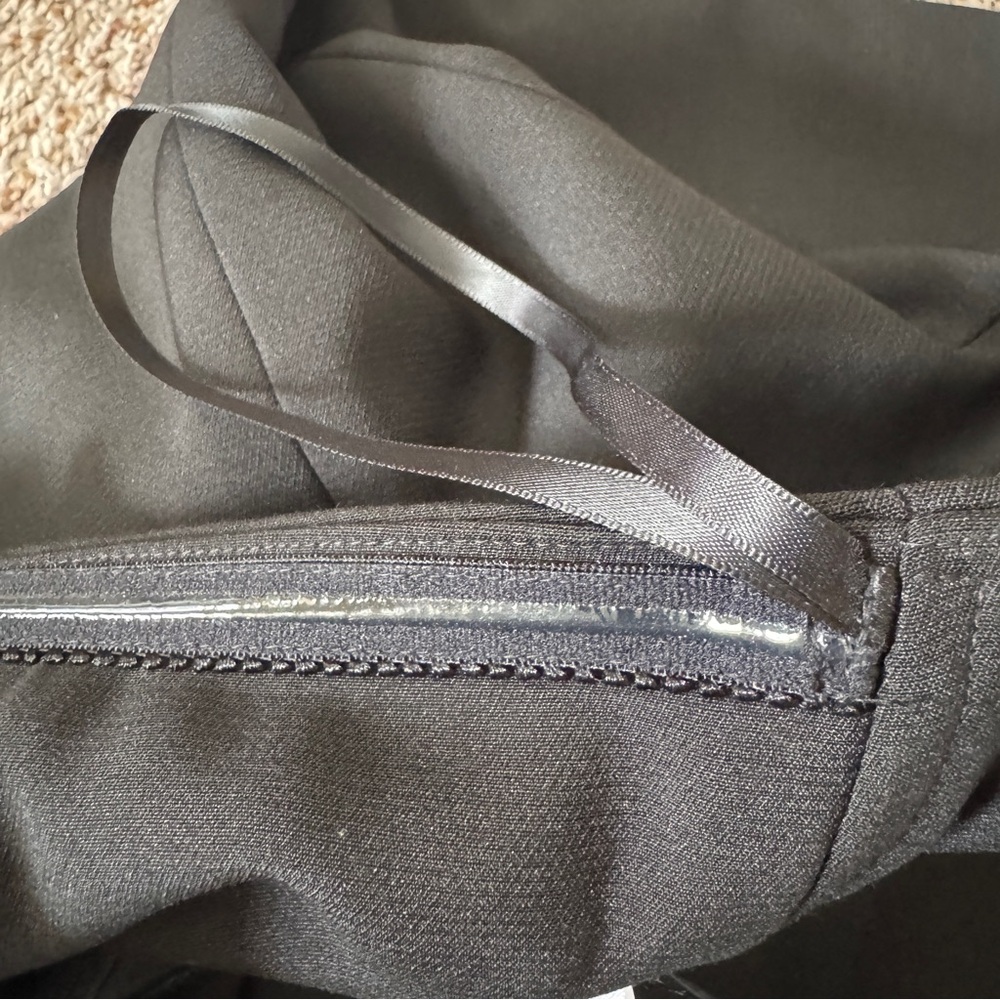 White House Black Market Strapless Black Sheath Dress 4 Asymmetrical Hem NWT - Picture 8 of 14